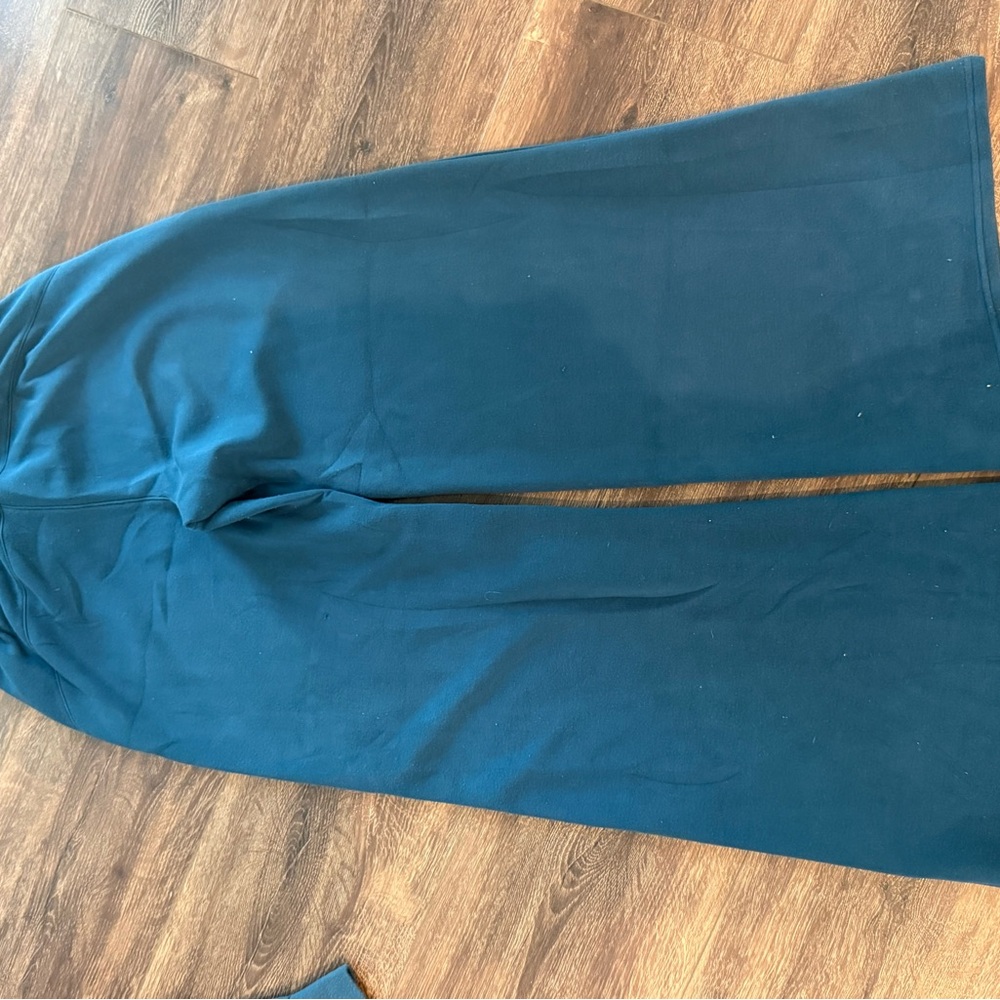 Spanx AirEssentials Set Deep Cove Teal Quarter Zip and Wide-Leg Pants Set - Picture 3 of 3